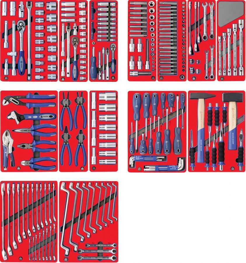 Набор инструментов "ЛИДЕР" для тележки, 14 ложементов, 270 предметов МАСТАК 5-00270 Модули инструментов МАСТАК фото, изображение